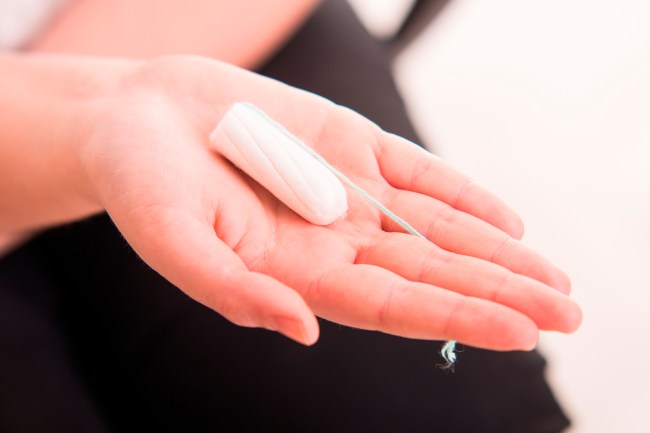 Tampo on womans hand before intravaginal aplication